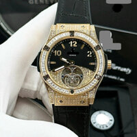 Đồng Hồ Nam Hublot Lộ Cơ, Máy cơ Automatic Nhật Bản, Vỏ Gắn Đá Swarovski, Size 42mm, Kính Saphia Chống Xước, Chống Nướ