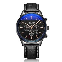 Đồng Hồ Nam JAH-133B chronograph Julius Hàn Quốc Dây Da (Đen)