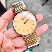 Đồng Hồ Nam Longines Cao Cấp Mặt Vạch Màu Vàng Siêu Mỏng