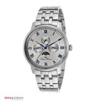 Đồng hồ nam Lucien Piccard dây kim loại bạc, hiển thị 3 đồng hồ chức năng
