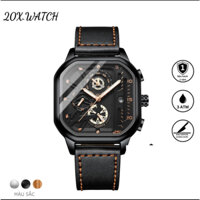 Đồng hồ nam mặt vuông, kiểu dáng thể thao, đồng hồ nam mẫu mới 2023