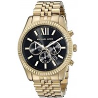 Đồng hồ nam Michael Kors MK8286 Men's Gold-Tone Black Dial Lexington Watch, Authentic, Full box, Luxury diamond watch