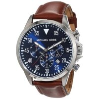 Đồng Hồ Nam Michael Kors MK8362 Dây Da Nâu Mặt Xanh 6 Kim Size 45mm