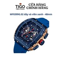 Đồng Hồ Nam MINI FOCUS MF0399G.02 Dây Silicone Xanh Viền Xanh Thép Không Gỉ Mặt Vuông 48mm
