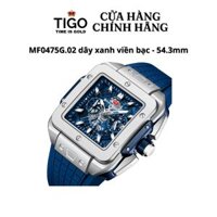 Đồng Hồ Nam MINI FOCUS MF0475G.02 Dây Silicone Đen Viền Vàng Hồng Thép Không Gỉ Mặt Vuông 45.5mm