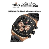 Đồng Hồ Nam MINI FOCUS MF0414G.04 Dây Thép Đen Viền Đen Thép Không Gỉ Cao Cấp Mặt Vuông Kích Thước 41mm Chống Nước