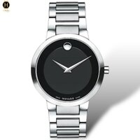 Đồng Hồ Nam Movado Quartz Modern Classic 0607119 Dây Thép Trắng Mặt Đen