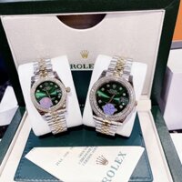 Đồng hồ nam nữ cặp đôi, đồng hồ ROLEX cặp đôi, automatic máy cơ, màu xanh lá siêu sang chảnh, full box đẳng cấp, giá rẻ