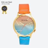 Đồng hồ nam nữ Erik von Sant 003.001.C phối dây 2 màu Xanh - Cam