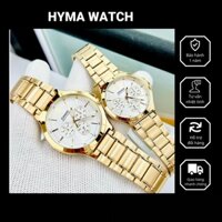 Đồng hồ nam nữ mạ vàng Casio V300G-7A Dây thép mặt trắng 6 kim Bảo hành 1 năm Hyma watch