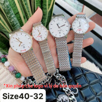 Đồng hồ nam nữ mega dây thép 32/40mm mặt mỏng kính sapphire