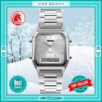 Đồng hồ nam nữ skmei 1220 thanh lịch, tuyệt đẹp, máy japan (silver) chống sốc, bền bỉ, tặng hộp, tặng pin.