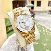 Đồng Hồ Nam OM Om804 Mặt Trắng Phiên Bản Sừng Trâu Kính Sapphire Pin JAPAN case 39mm