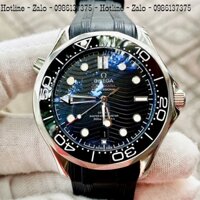 Đồng Hồ Nam OMEGA 007 Automatic Dây Silicon Đen Mặt Đen 40mm