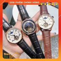 Đồng hồ nam Omega chạy cơ automatic lộ máy size 43 dây da cao cấp CHÔNG NƯỚC