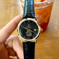 Đồng Hồ Nam omega. Sapphire OMA325A Mặt Thuyền DÂY DA Máy Cơ Automatic Nhật