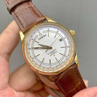 Đồng Hồ Nam omega Sapphire OMA225A Mặt ô tháng DÂY DA Máy Cơ Automatic Nhật
