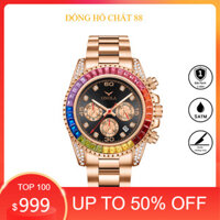 Đồng Hồ Nam Onola  ON6842G Đính Đá Cao Cấp -Máy Quatz -Khung thép chống gỉ, đúc đặc - Chống nước 3ATM Bh 1 năm