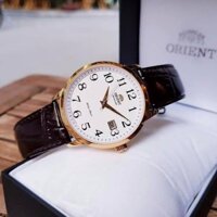 Đồng hồ Nam Orient Automatic FER27005W0 Mặt trắng,Lịch ngày-Máy cơ tự động-Dây da đen cao cấp-Size 41mm