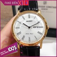 Đồng hồ nam Orient dây da mặt trắng FUG1R007W6