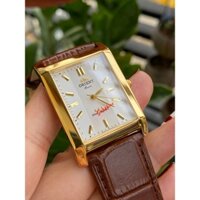 ĐỒNG HỒ NAM ORIENT MẶT CHỮ NHẬT, DÂY DA NÂU ,SIZE 30 x 34MM, KÍNH SAPPHIRE CHỐNG XƯỚC