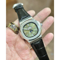 Đồng Hồ Nam patek. philippe PA525 Case 40mm Viền trơn DÂY DA Máy Cơ Automatic Nhật