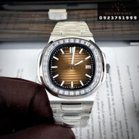 Đồng hồ nam Patek Philippe nautilus máy cơ autoamatic Nhật đính đá Baguette bảo hành 2 năm