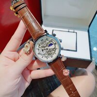 Đồng Hồ Nam Patek Phillippe Mặt Cơ Dây Da Cao Cấp Lịch Tuần Trăng Chạy Full Kim