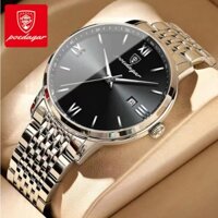 Đồng hồ nam POEDAGAR chính hãng dây thép không gỉ lịch dạ quang chống nước 826+