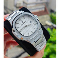 Đồng Hồ Nam Poedagar chính hãng Dây đeo đúc bằng thép không gỉ có lịch, kim dạ quang, Đồng Hồ Pagini chống nước