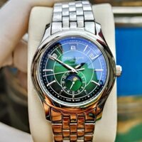 Đồng hồ Nam PT 6kim day mặt xanh lá dây kim loại vỏ trắng máy nhật dòng cơ Automatic size 40mm trăng sao