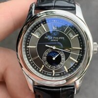 Đồng hồ Nam Ptek trăng sao máy nhật chạy cơ Automatic có thứ ngày tháng vỏ trắng dây da