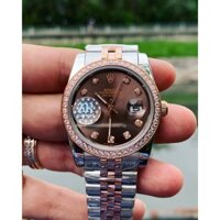 Đồng hồ nam R0lex đính đá sang trọng mặt kính Sapphire chống xước chống nước máy cơ tự động - Fullbox