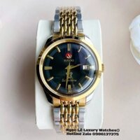 Đồng Hồ Nam Rado Golden Horse Automatic Cao Cấp Dây Demi Vàng Mặt Đen Size 40mm - Sapphire