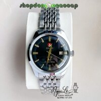 Đồng Hồ Nam Rado Golden Horse Automatic Cao Cấp Dây Bạc Mặt Đen Size 40mm - Sapphire