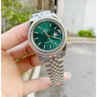 Đồng hồ Nam Rl mặt xanh lá vành đá số đá máy nhật dòng cơ Automatic size 41mm vỏ trắng 3 kim