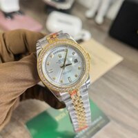 Đồng hồ Nam Rl vành đá day date  3kim máy nhật dòng cơ Automatic size 41mm vỏ trắng viền vàng