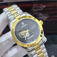 Đồng hồ Nam Rolex cơ, viền trơn, khung viền thép, dây thép đúc đặc, máy lộ cơ sang trọng, size 40mm