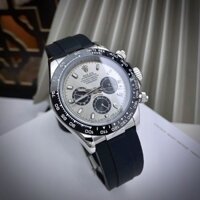 Đồng Hồ Nam ROLEX Cosmograph Daytona 8205 Full Đá Vàng Gold  Máy Cơ (Automatic) Dây Cao Su Đen