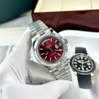 Đồng hồ Nam Rolex Day Date đỏ Ruby cơ Automatic đẳng cấp doanh nhân BH 24 Tháng