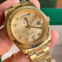 Đồng hồ Nam Rolex day date máy nhật dòng cơ Automatic mặt size38mm và 41mm mặt vi tính dây vàng mặt vàng