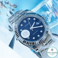 Đồng hồ Nam Rolex -đồng hồ cơ Automatic máy nhật classic mặt XANH 3D viền trắng size 36-40mm