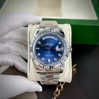 Đồng hồ Nam Rolex Đồng hồ cơ Automatic 2 lịch mặt xanh size 40mm