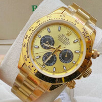 Đồng hồ Nam Rolex  Đồng hồ cơ Automatic 3 nút mặt vàng  dây thép size 40 mm