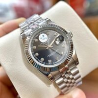 Đồng hồ nam Rolex đồng hồ cơ automatic mẫu mặt xám viền băm size 40mm