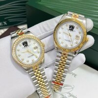 Đồng hồ nam rolex đồng hồ cơ Automatic mẫu classic KHẢM TRAI dây demi size 40mm