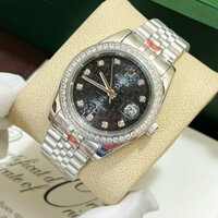 Đồng hồ Nam Rolex đồng hồ cơ Automatic mặt đen 3D viền trắng size 39- 40mm