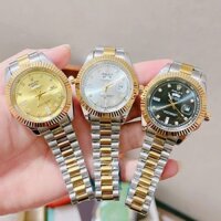 Đồng hồ nam rolex mặt tròn dây thép đúc, khóa bấm, máy nhật cao cấp sang trọng, chống nước bảo hành 12 tháng