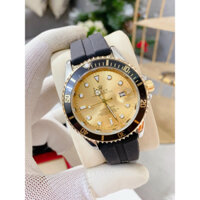 Đồng hồ nam Rolex mặt tròn thể thao,khung thép đúc viền vàng dây silicon sang trọng, lịch lãm, bảo hành dài