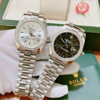 Đồng hồ nam Rolex mặt tròn viền đính đá size 38mm dây thép cao cấp, dành cho nam chống nước, mới nhất